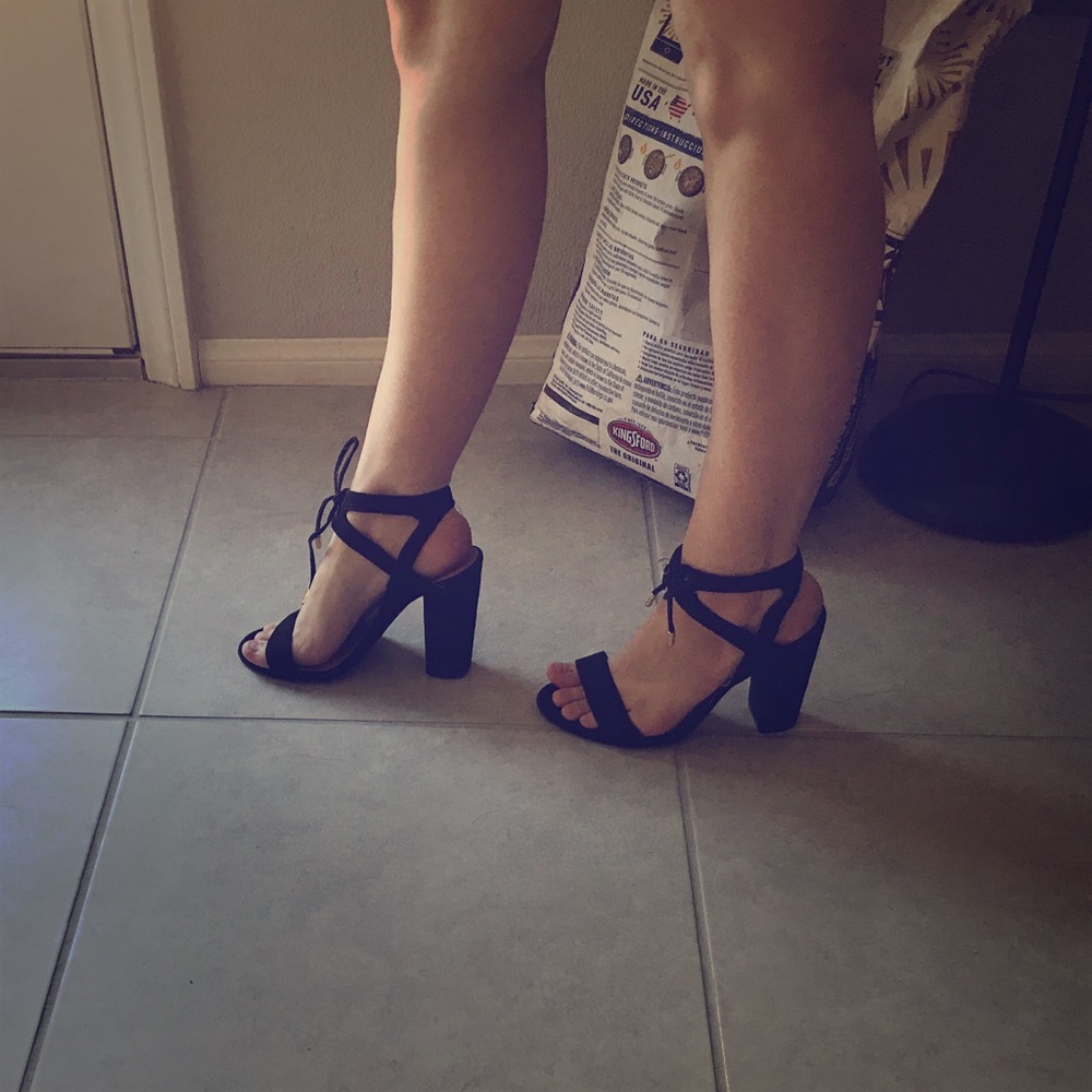 NWOB Black Suede Charlotte Russe Heels